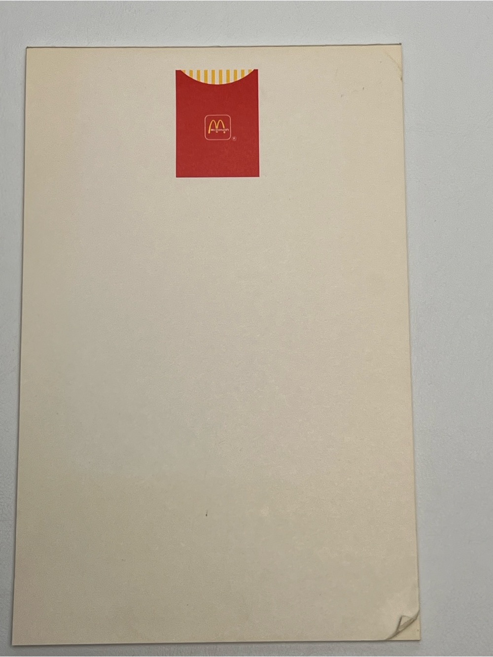 VTG 1960s McDonald's Business Letterhead French Fry Carton Logo 20 Sheets notepa